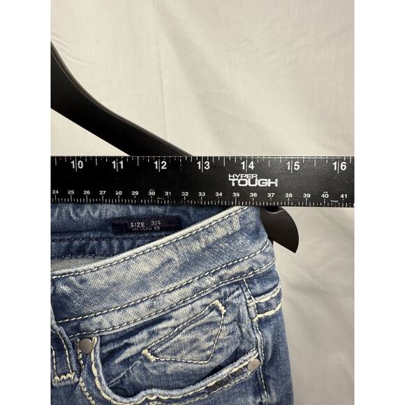 Vigoss Women's Capri Jeans Size 3/4 Distressed Ripped Embroidered Pockets EUC - Picture 16 of 16